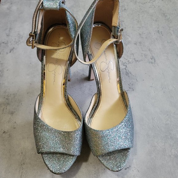 Jessica Simpson Beeya Platform Heels, Glitter, Size 8M/38, very good condition - Picture 3 of 6